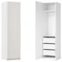 Шкаф распашной Байонна белый 60х232,2х54,5  с 2 полками, штангой и 3 ящиками ЛДСП каркас белый